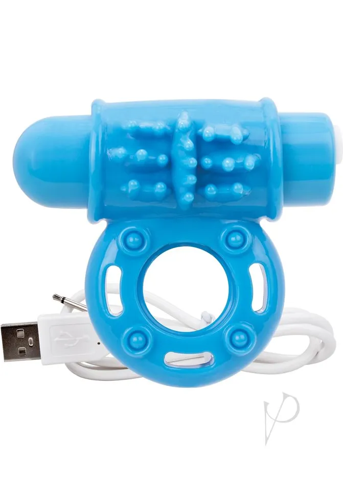 Charged OWow Rechargeable Vibe Ring Waterproof Blue Charged Vibrators