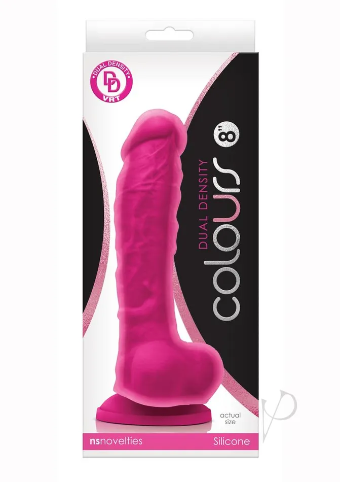 Colours Colours Dual Density Silicone Dildo 8in Pink Dildos