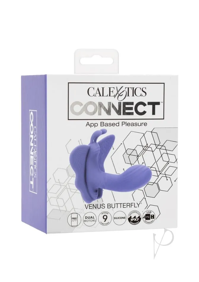 Connect Female Sex Toys CalExotics Connect Venus Butterfly Rechargeable Silicone App Compatible Stimulator with Remote Control Purple Connect Female Sex Toys CalExotics Connect Venus Butterfly Rechargeable Silicone App Compatible Stimulator with Remote Control Purple