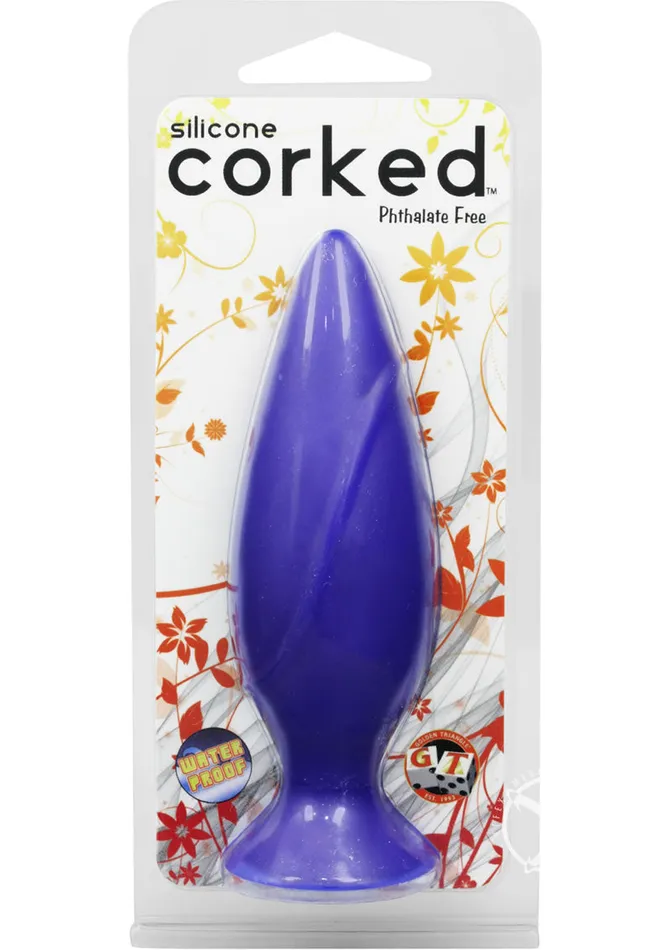 Corked Male Sex Toys Corked Silicone Anal Plug Small Blue