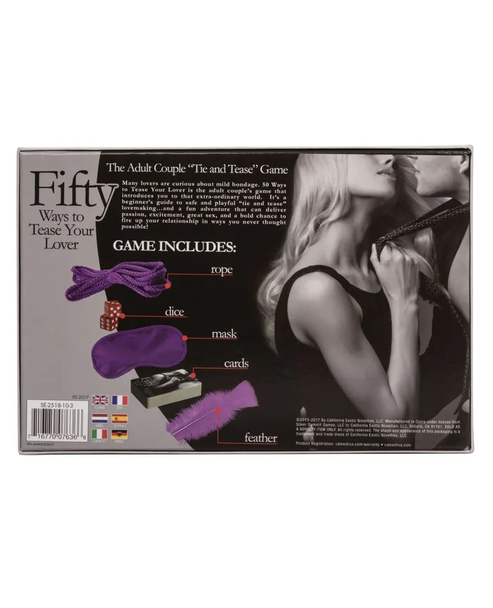 Couples California Exotics Novelties Fifty Ways to Tease Your Lover Card Game