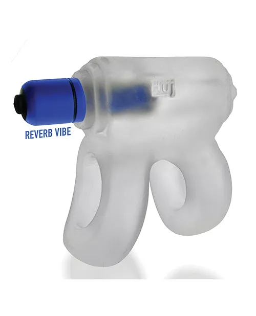 Couples Hunkyjunk Revhammer Reverb Shaft Vibrating Cock Ring Clear Ice