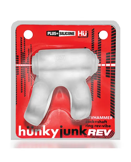 Couples Hunkyjunk Revhammer Reverb Shaft Vibrating Cock Ring Clear Ice