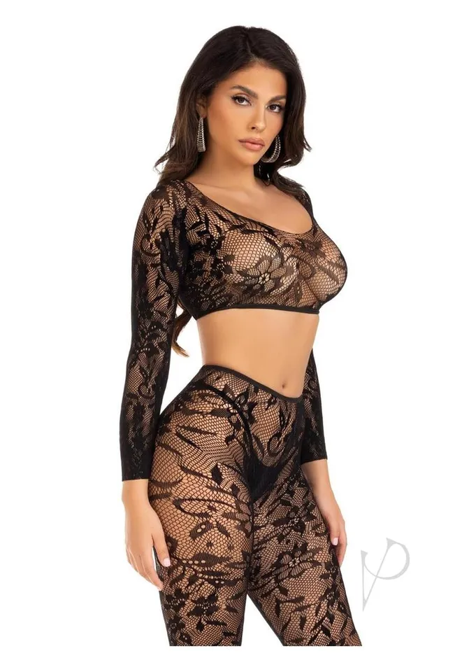 Couples Leg Avenue Seamless Chantilly Lace Crop Top and Footless Tights 2 Piece OS Black Leg Avenue Couples Leg Avenue Seamless Chantilly Lace Crop Top and Footless Tights 2 Piece OS Black Leg Avenue