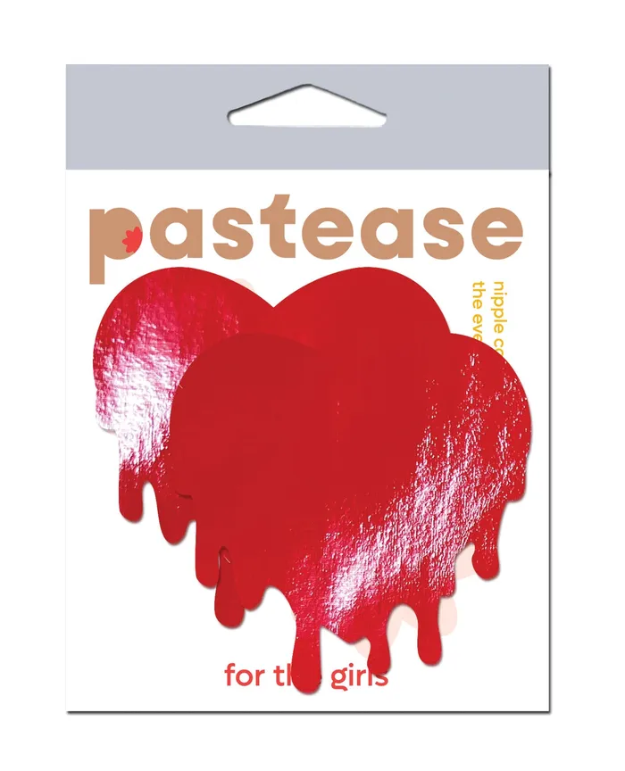 Couples Pastease Pastease Faux Leather Melty Heart Red OS