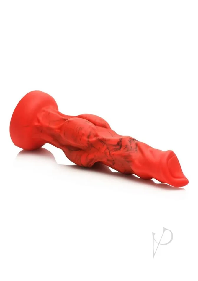 Creature Cocks Dildos Creature Cocks Fire Hound Silicone Dildo Medium RedBlack