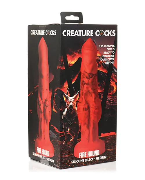 Creature Cocks Dildos Creature Cocks Fire Hound Silicone Dildo Medium RedBlack