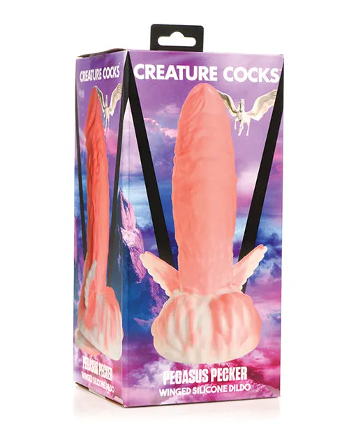 Creature Cocks Dildos Creature Cocks Pegasus Pecker Winged Silicone Dildo PinkWhite