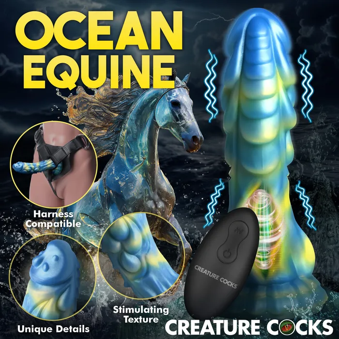 Creature Cocks Female Sex Toys Sea Stallion Vibrating Silicone Dildo with Remote