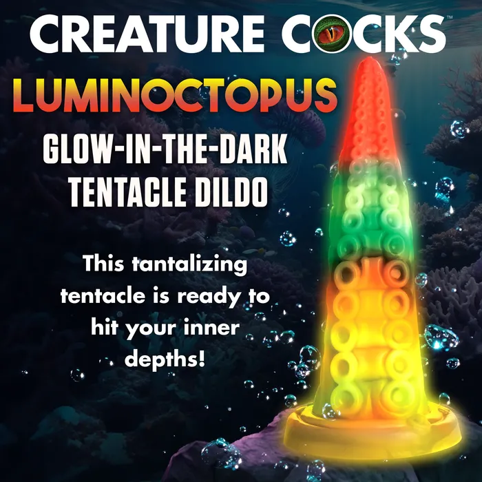 Creature Cocks Luminoctopus GlowInTheDark Tentacle Silicone Dildo Dildos