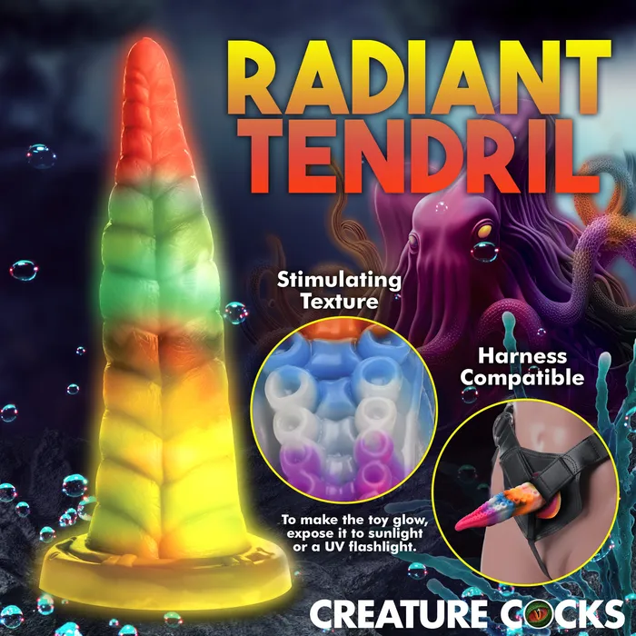 Creature Cocks Luminoctopus GlowInTheDark Tentacle Silicone Dildo Dildos
