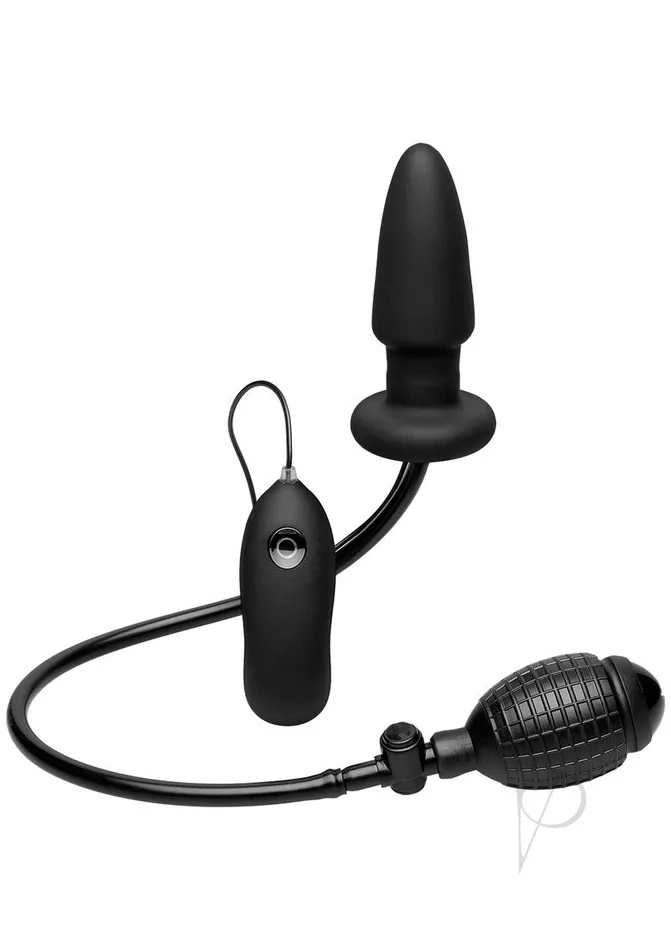 Deluxe Wonder Plug Inflatable Silicone Vibrating Butt Plug with Wired Remote Control Black Doc Johnson Anal Deluxe Wonder Plug Inflatable Silicone Vibrating Butt Plug with Wired Remote Control Black Doc Johnson Anal