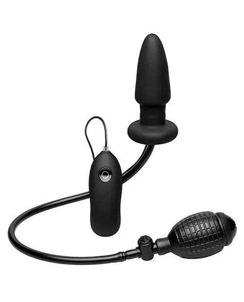 Deluxe Wonder Plug Inflatable Silicone Vibrating Butt Plug with Wired Remote Control Black Doc Johnson Anal Deluxe Wonder Plug Inflatable Silicone Vibrating Butt Plug with Wired Remote Control Black Doc Johnson Anal