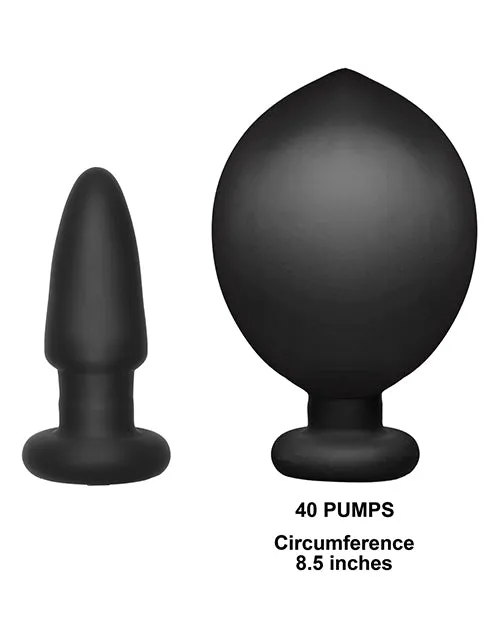 Deluxe Wonder Plug Inflatable Silicone Vibrating Butt Plug with Wired Remote Control Black Doc Johnson Anal Deluxe Wonder Plug Inflatable Silicone Vibrating Butt Plug with Wired Remote Control Black Doc Johnson Anal