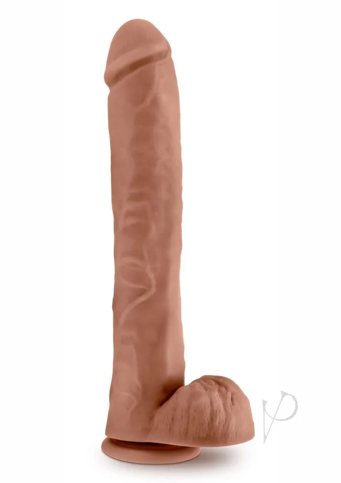 Dildos Au Naturel Au Naturel Daddy Sensa Feel Dual Density Dildo with Balls 14in Caramel
