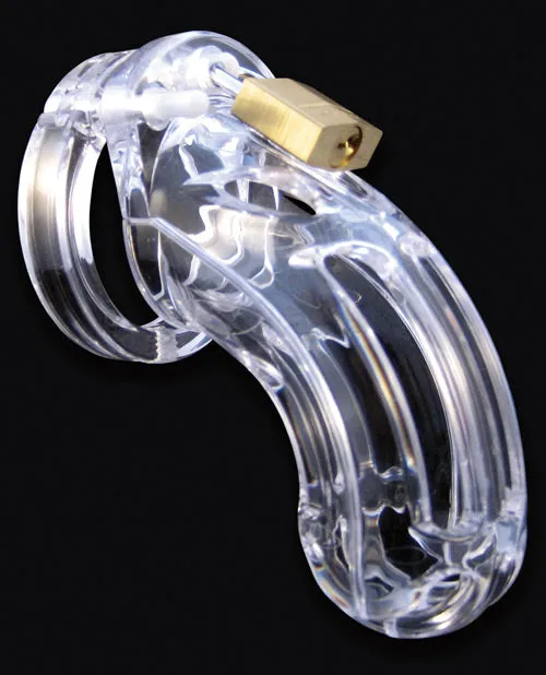 Dildos Cb X The Curve 3 34 Curved Cock Cage Lock Set Clear