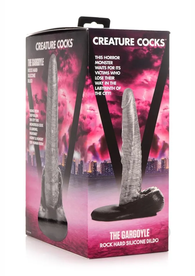 Dildos Creature Cocks Creature Cocks The Gargoyle Rock Hard Silicone Dildo 93in SilverBlack Dildos Creature Cocks Creature Cocks The Gargoyle Rock Hard Silicone Dildo 93in SilverBlack