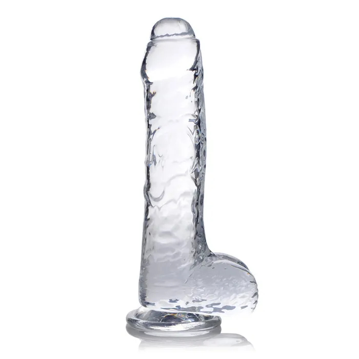 Dildos Curve Toys Slim CThru Clear Dildo with Balls
