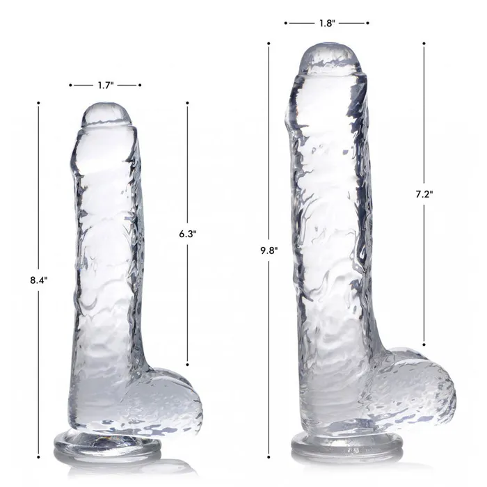 Dildos Curve Toys Slim CThru Clear Dildo with Balls
