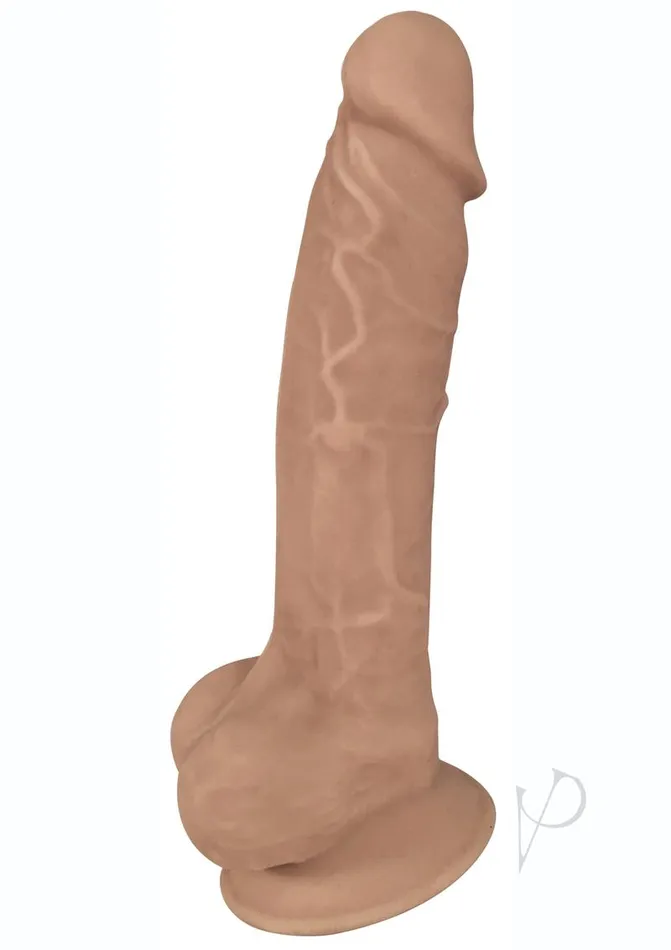 Dildos Flesh Stixxx Fleshstixxx Dual Density Silicone Bendable Dong with Balls 7in Caramel