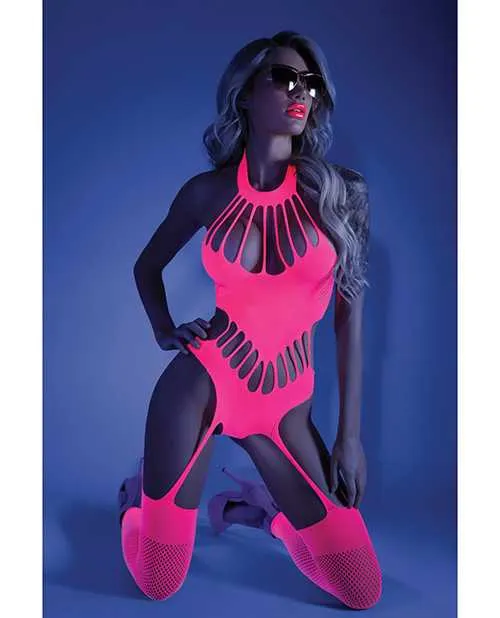 Dildos Glow By Fantasy Lingerie Glow Black Light Footless Teddy Bodystocking Neon Pink OS Dildos Glow By Fantasy Lingerie Glow Black Light Footless Teddy Bodystocking Neon Pink OS