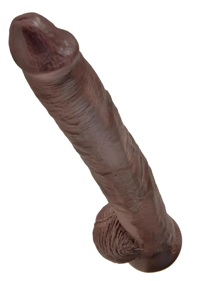 Dildos King Cock King Cock Dildo with Balls 14in Chocolate