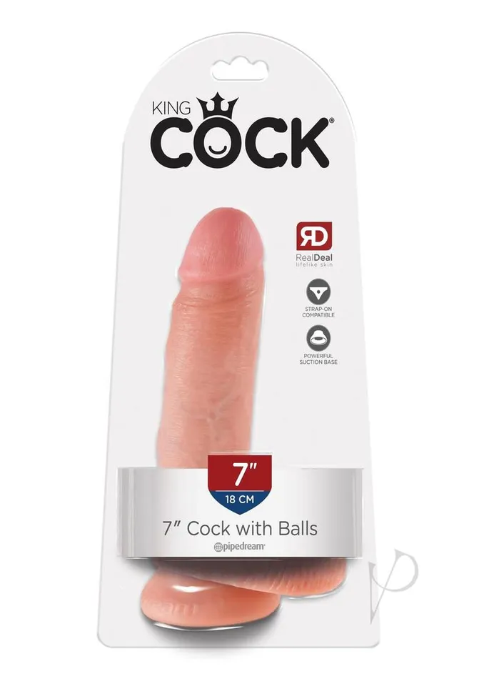 Dildos King Cock King Cock Dildo with Balls 7in Vanilla