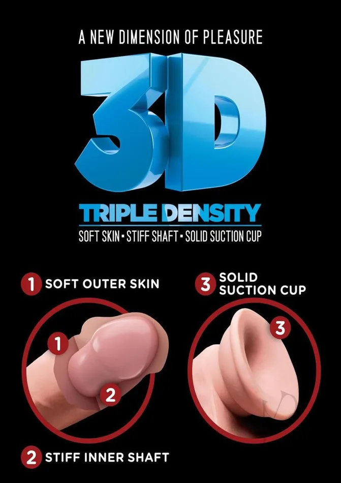 Dildos King Cock King Cock Plus Triple Density Dildo with Balls 9in Vanilla