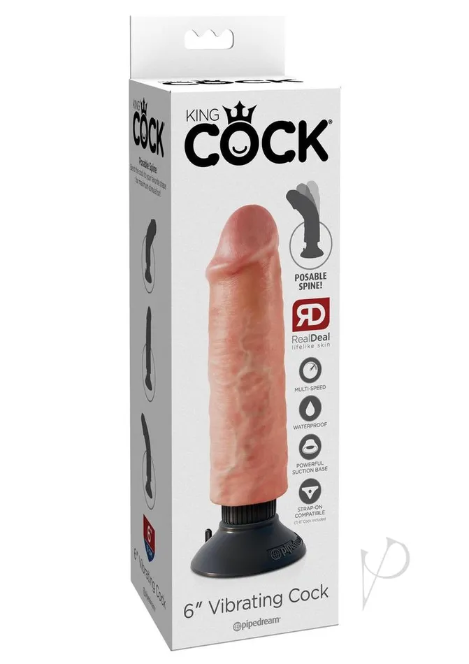 Dildos King Cock King Cock Vibrating Dildo 6in Vanilla