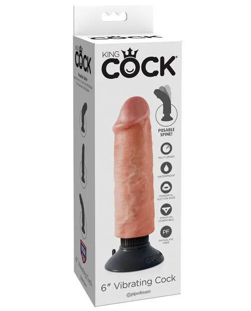 Dildos King Cock King Cock Vibrating Dildo 6in Vanilla