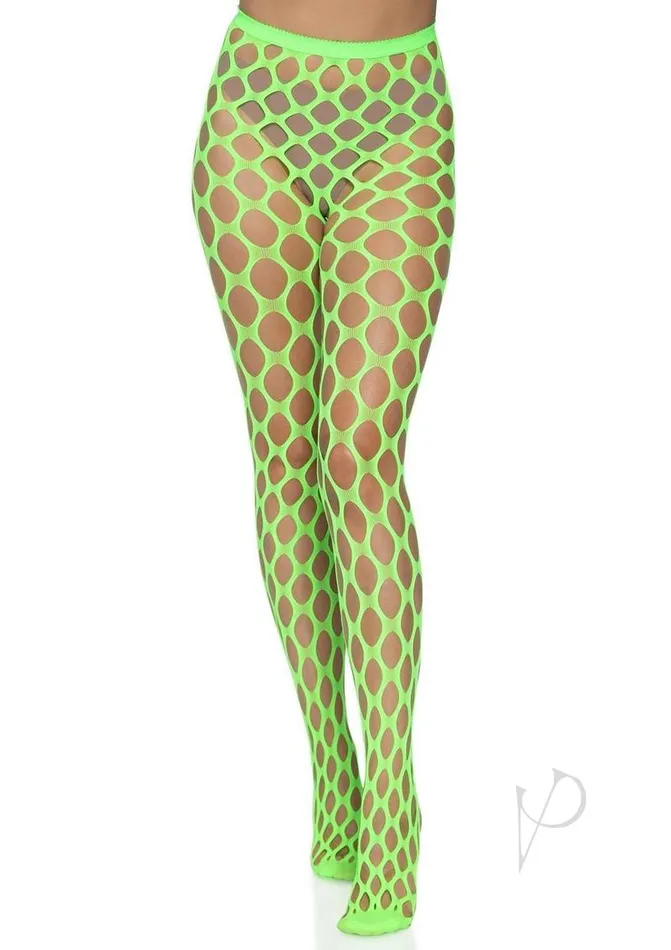 Dildos Leg Avenue Leg Avenue Jumbo Pothole Net Tights OS Neon Green