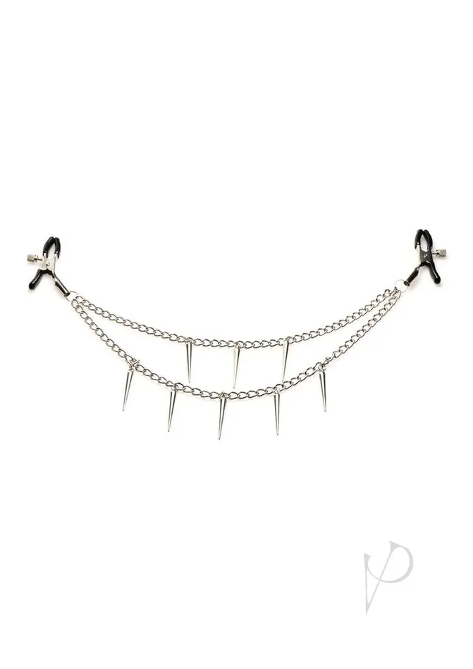 Dildos Master Series Master Series Daggers Double Chain Nipple Clamps Silver
