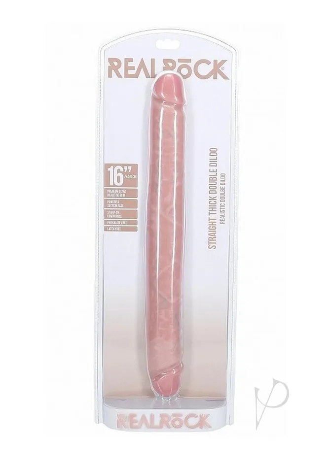 Dildos Real Rock RealRock Realistic Skin Thick Double Ended Dong 16in Vanilla Dildos Real Rock RealRock Realistic Skin Thick Double Ended Dong 16in Vanilla