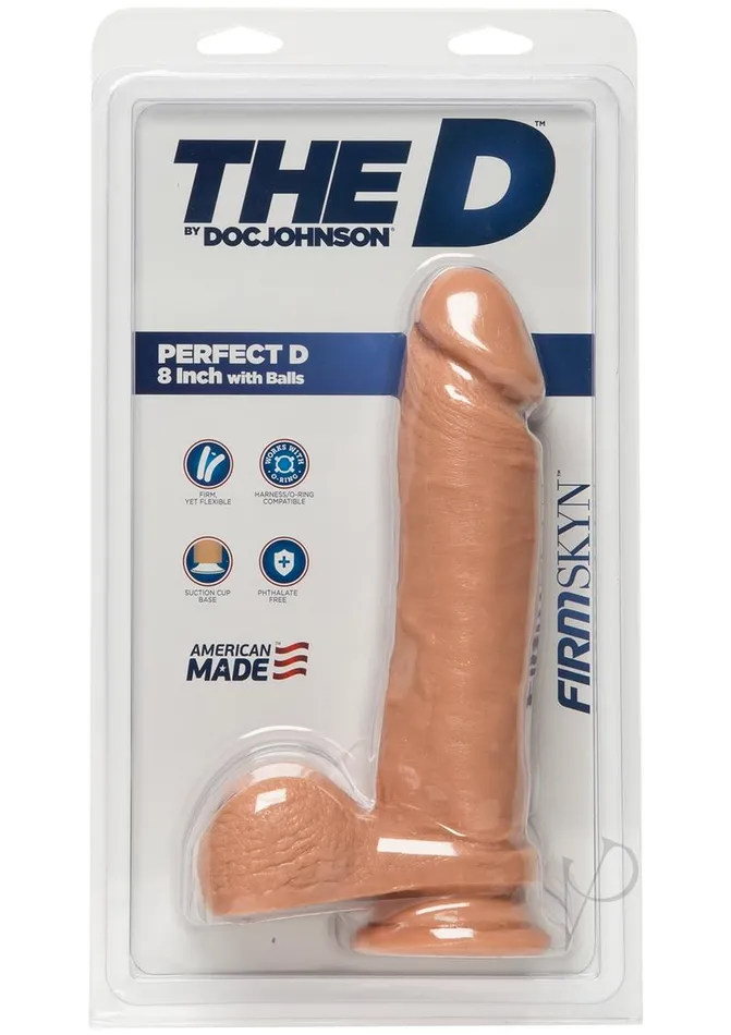 Dildos The D The D Perfect D Firmskyn Dildo with Balls 8in Vanilla