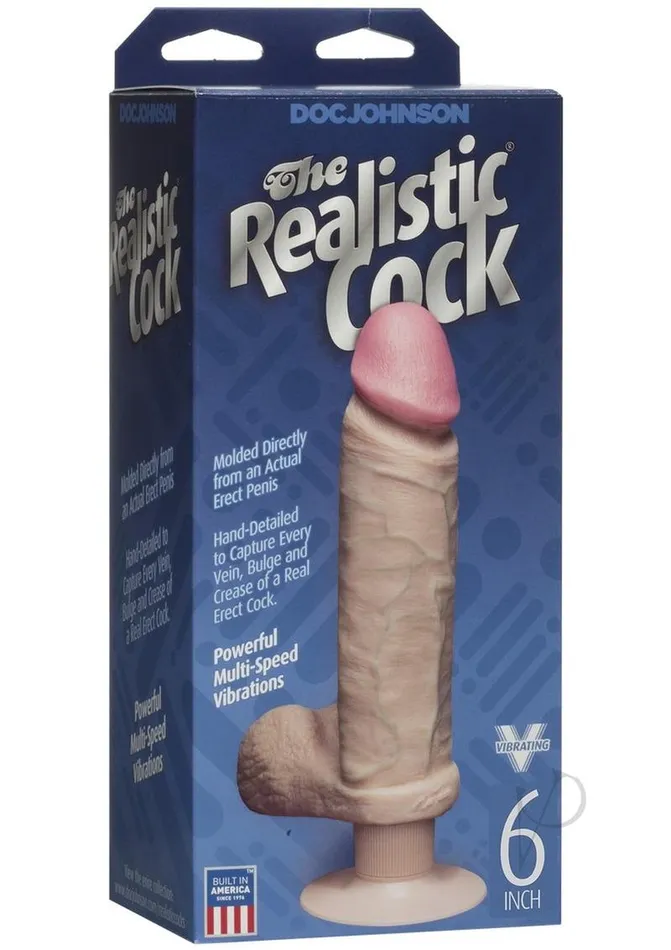 Dildos The Realistic Cock The Realistic Cock Vibrating Dildo 6in Vanilla