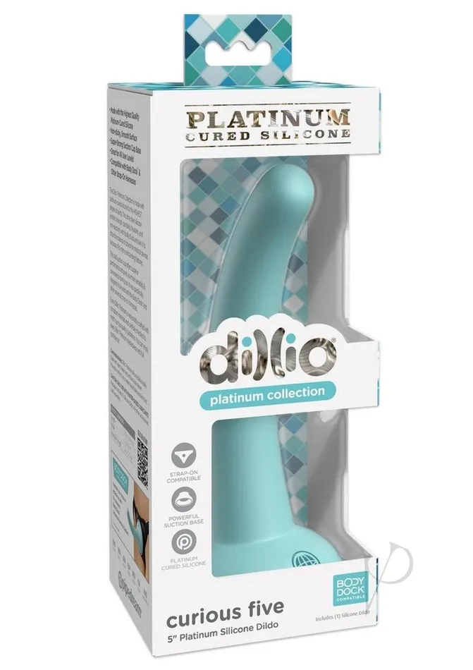 Dillio Platinum Curious Five Silicone Dildo 5in Teal Dillio Dildos