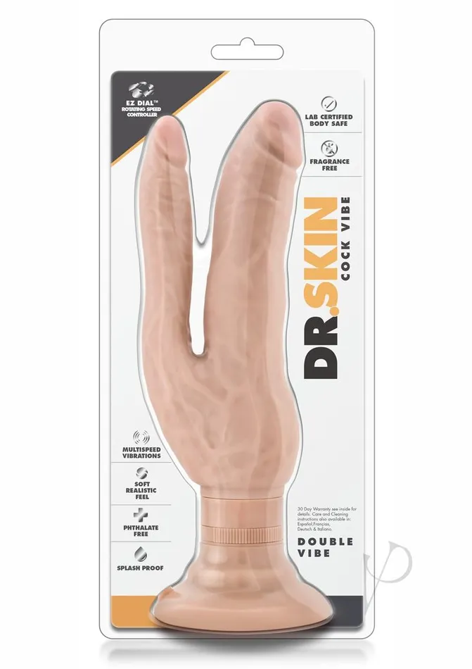 Dr Skin Silver Collection Cock Vibe Dual Penetrating Vibrating Dildo 7in Vanilla Dr Skin Dildos Dr Skin Silver Collection Cock Vibe Dual Penetrating Vibrating Dildo 7in Vanilla Dr Skin Dildos