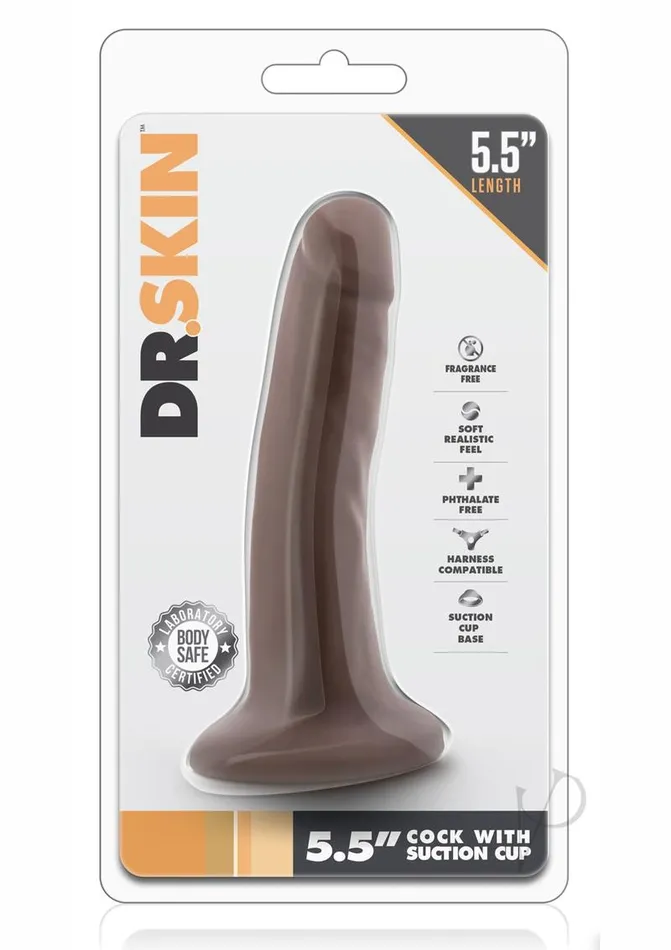 Dr Skin Silver Collection Dildo with Suction Cup 55in Chocolate Dr Skin Female Sex Toys Dr Skin Silver Collection Dildo with Suction Cup 55in Chocolate Dr Skin Female Sex Toys