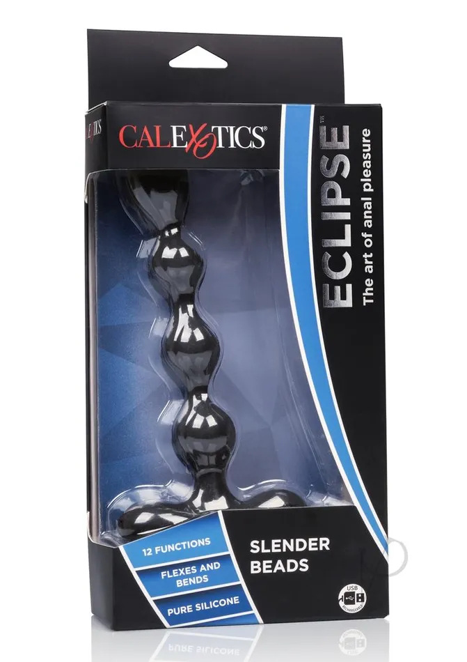 Eclips Slender Beads Silicone Flexible USB Rechargeable Anal Beads Probe Waterproof 7in Black Eclipse Anal Eclips Slender Beads Silicone Flexible USB Rechargeable Anal Beads Probe Waterproof 7in Black Eclipse Anal