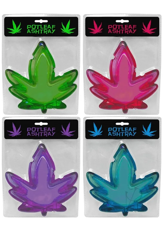 Enhancers Kheper Games Pot Leaf Ashtray 4 Pack Assorted Colors