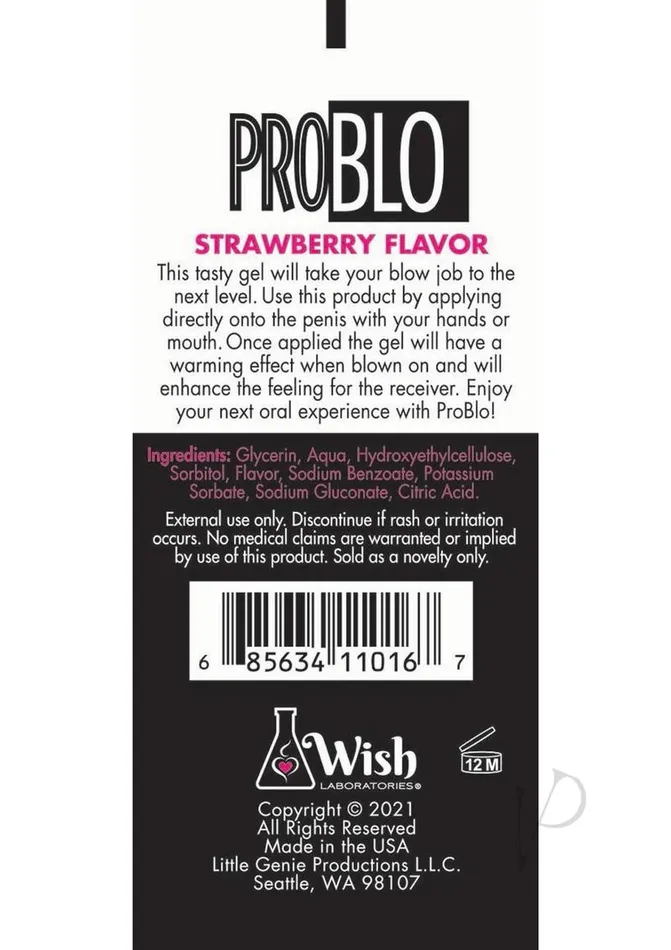 Enhancers Problo ProBlo Oral Pleasure Flavored Gel 15oz Strawberry Enhancers Problo ProBlo Oral Pleasure Flavored Gel 15oz Strawberry