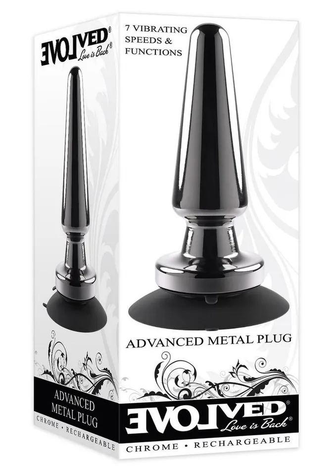 Evolved Advanced Metal Plug Rechargeable Vibrating Anal Plug Black Anal