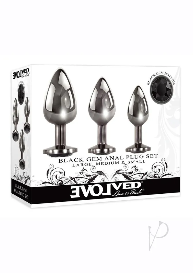 Evolved Black Gem Anal Plug Set 3 piece set Anal