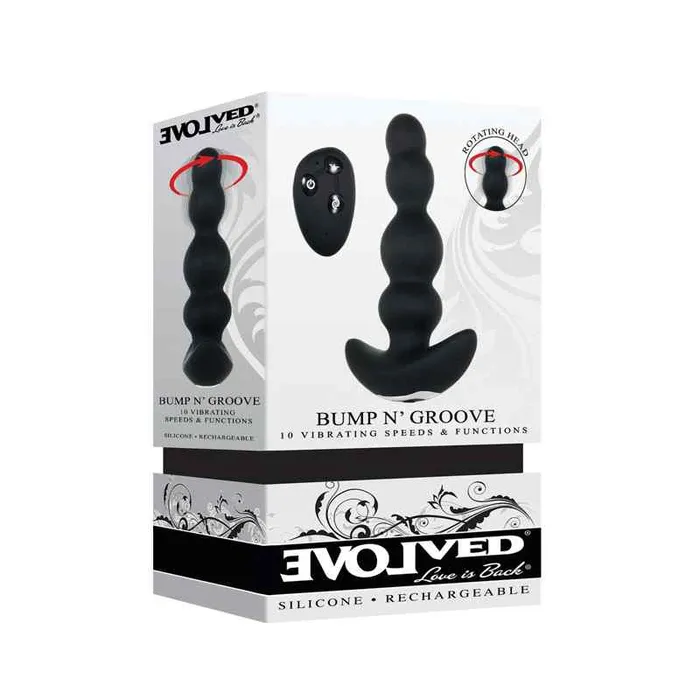Evolved Bump N Groove Black Rechargeable Butt Plug Wild Night Fantasies Anal