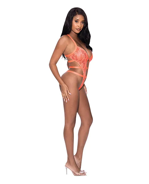 Exposed Vibrators Rude Awakening Strappy Teddy Orange SM Exposed Vibrators Rude Awakening Strappy Teddy Orange SM