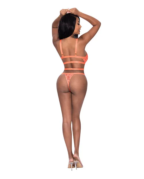Exposed Vibrators Rude Awakening Strappy Teddy Orange SM Exposed Vibrators Rude Awakening Strappy Teddy Orange SM
