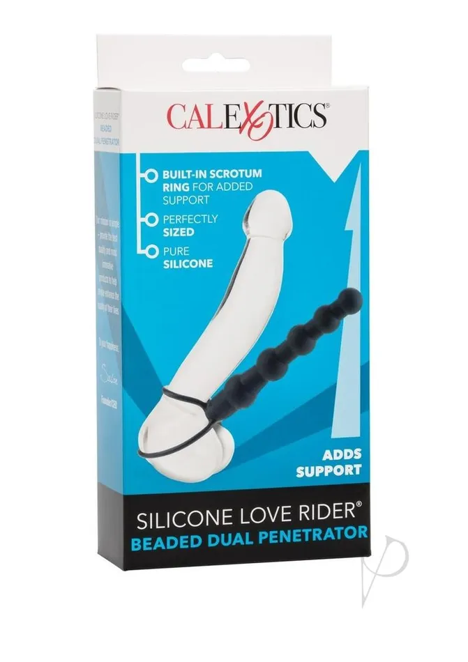 Extensions Anal Silicone Love Rider Beaded Dual Penetrator Black