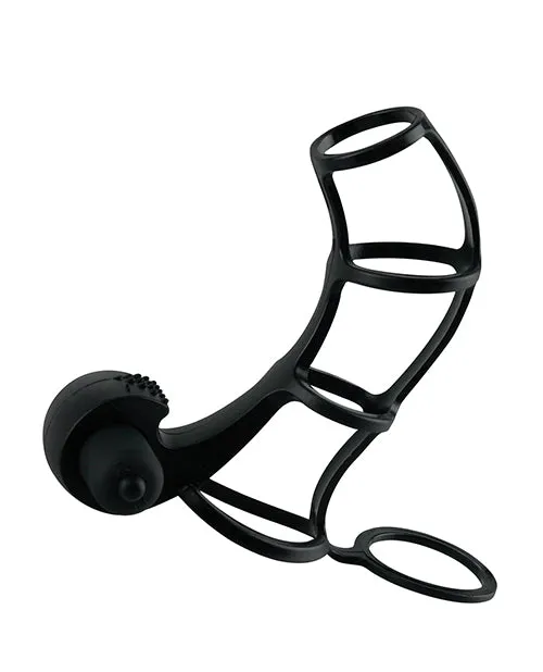 Fantasy X Tensions Male Sex Toys Fantasy XTensions Silicone Deluxe Power Vibrating Cock Cage Black
