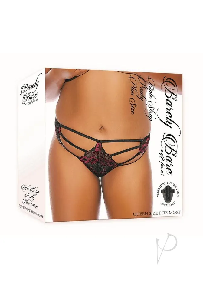 Female Sex Toys Barely Bare Barely Bare Triple Strap Panty Plus Size Black Female Sex Toys Barely Bare Barely Bare Triple Strap Panty Plus Size Black