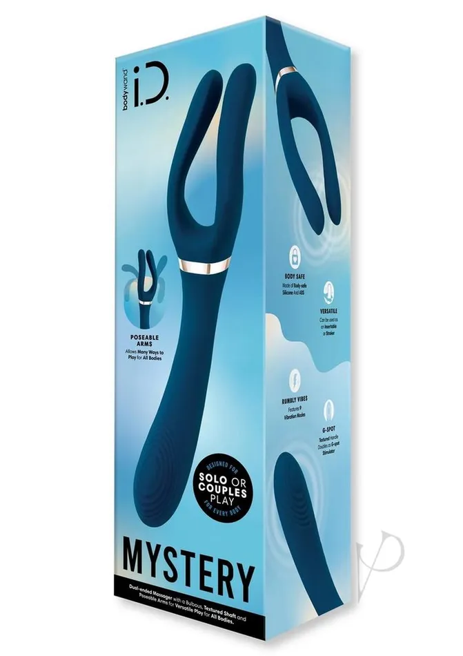 Female Sex Toys Bodywand Bodywand ID Mystery Rechargeable Silicone Double End Vibrator Blue Female Sex Toys Bodywand Bodywand ID Mystery Rechargeable Silicone Double End Vibrator Blue